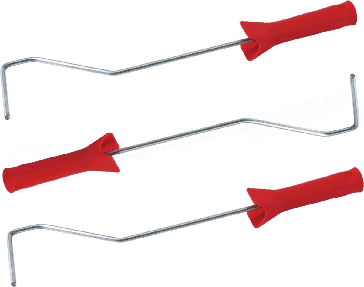 Set van 3x stuks muur/lak verfroller lange beugels / verfbeugels voor 10 cm roller