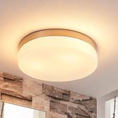Lindby - Plafondlamp badkamer - 3 lichts - glas, metaal - H: 6.5 cm - E27 - wit, gesatineerd nikkel