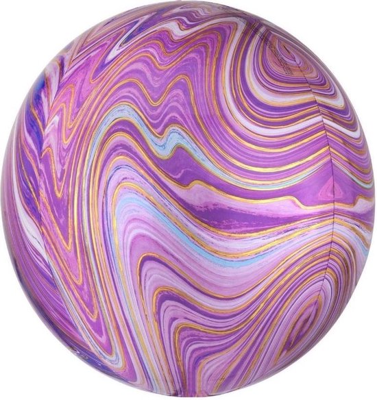 Amscan Folieballon Marblez Purple 45 Cm Paars