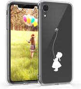 kwmobile telefoonhoesje voor Apple iPhone XR - Hoesje voor smartphone in wit / transparant - Meisje met Ballon design