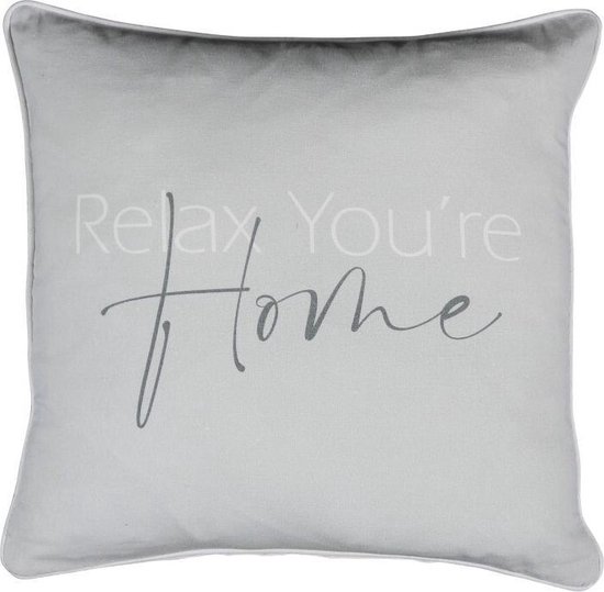 Sierkussen en coton «Relax You're Home» (45 x 45 cm)