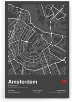 Walljar - Stadskaart Amsterdam Centrum II - Muurdecoratie - Poster met lijst