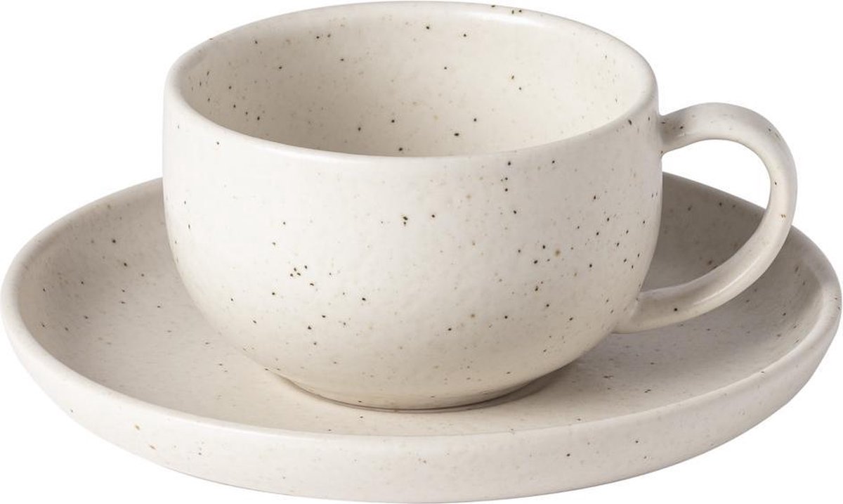 Costa Nova - servies - kop & schotel Pacifica creme - 0,22L - aardewerk - H 6 cm
