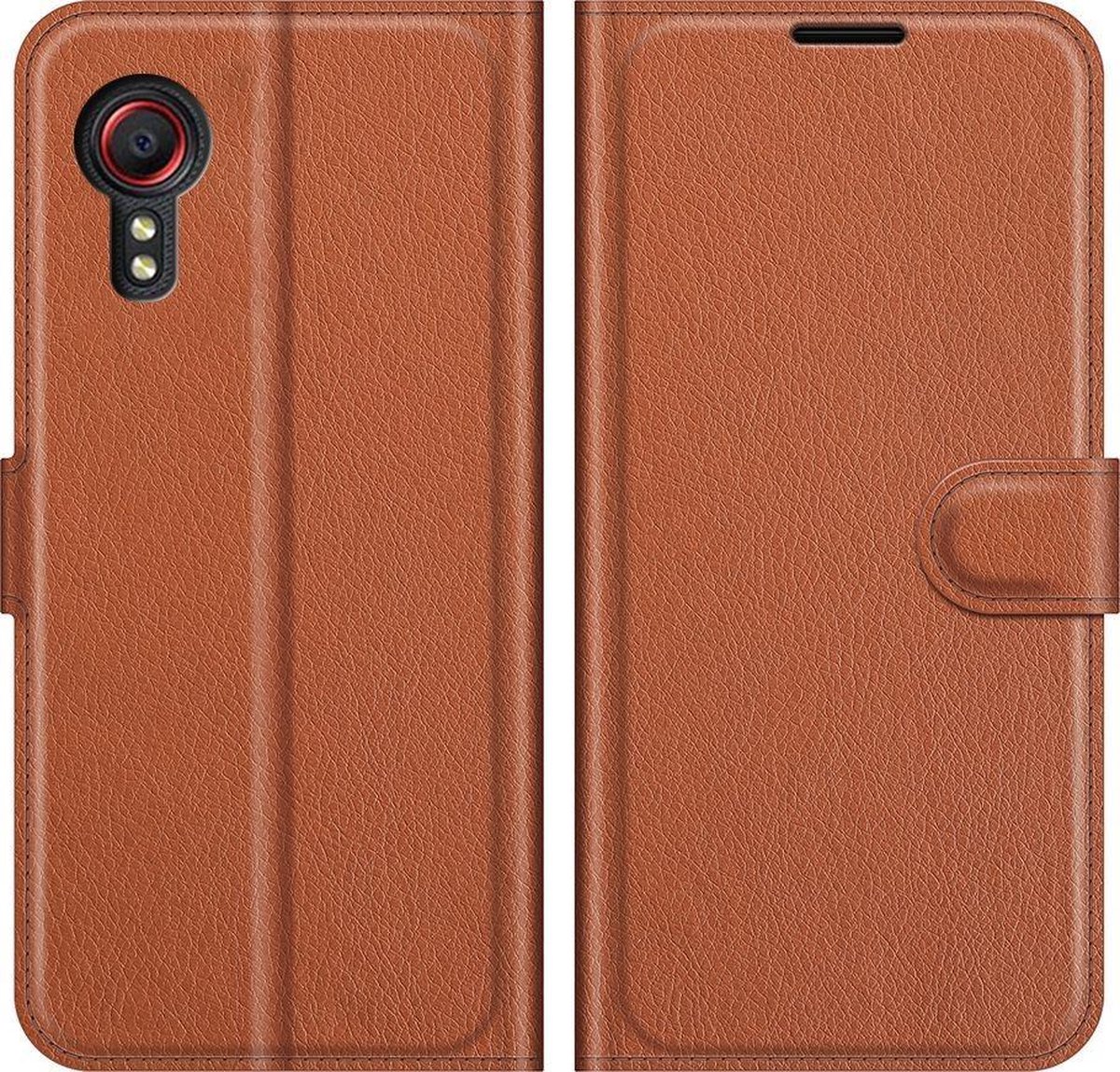 Mobigear Telefoonhoesje geschikt voor Samsung Galaxy Xcover 5 Hoesje | Mobigear Classic Bookcase Portemonnee | Pasjeshouder voor 3 Pasjes | Telefoonhoesje voor Pinpas / OV Kaart / Rijbewijs - Cognac