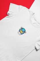 Blastoise Pixel Art Wit T-Shirt - Kawaii Anime Merchandise - Pokemon - Unisex Maat XL