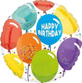 Amscan Ballon Happy Birthday 45 Cm Folie Wit