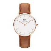 Daniel Wellington Classic Durham DW00100111 - Horloge - Leer - lichtbruin - Ø 36 mm