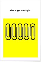 JUNIQE - Poster German Chaos -13x18 /Geel & Zwart