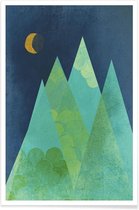 JUNIQE - Poster Norway -40x60 /Blauw & Groen