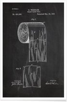 JUNIQE - Poster Toiletpapier - patent -13x18 /Wit & Zwart