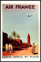 JUNIQE - Poster in kunststof lijst Vintage Afrika Air France -20x30