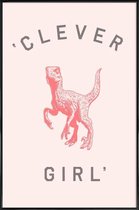 JUNIQE - Poster in kunststof lijst Clever Girl -30x45 /Roze