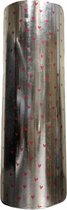 Zilver Cadeaupapier Roze Hartjes C4112- Breedte 30 cm - 100m lang