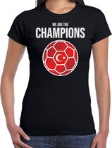 Turkije EK/ WK supporter t-shirt - we are the champions met Turkse voetbal - zwart - dames - kleding / shirt S