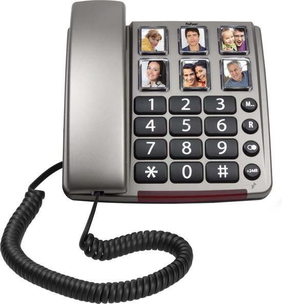 Téléphone filaire à gros boutons, téléphone filaire amplifié avec  numérotation abrégée et sonnerie forte, téléphone fixe à domicile pour  personnes