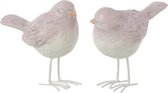 J-Line Vogel Poly Wit/Lichtroze Small Assortiment Van 2