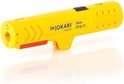 Gele JOKARI Fibre Strip LC kabelstripper met rode markering.