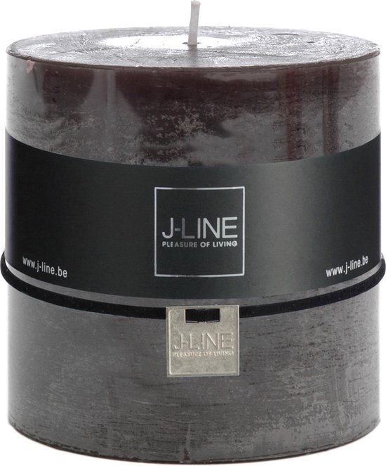 J-Line cilinderkaars - zwart - 8U - 6 stuks