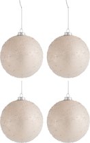 J-Line Doos van 4 Kerstballen Glas Parels Large