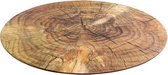 12x stuks ronde placemat/onderlegger boomstam print 38 cm - Tafeldecoratie onderleggers houtlook - Houtprint placemats
