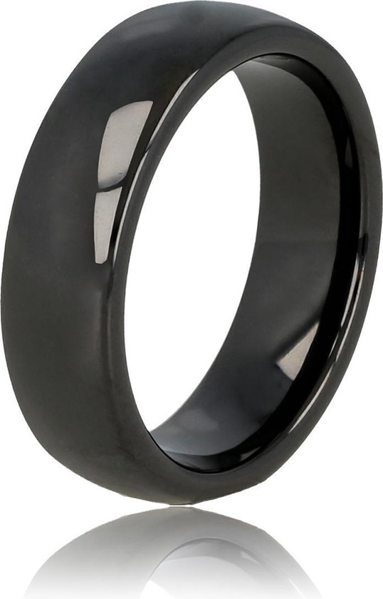 My Bendel - Keramieken ring zwart 6mm - Mooi blijvende zwarte ring - Draagt heerlijk en onbreekbaar - Met luxe cadeauverpakking