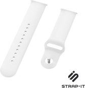 Sport Smartwatch bandje - Geschikt voor Strap-it 22mm watch strap Sport - Quick release horlogeband - wit - Strap-it Horlogeband / Polsband / Armband