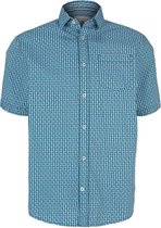 Tom Tailor Korte mouw Overhemd - 1025216 Blauw (Maat: XL)