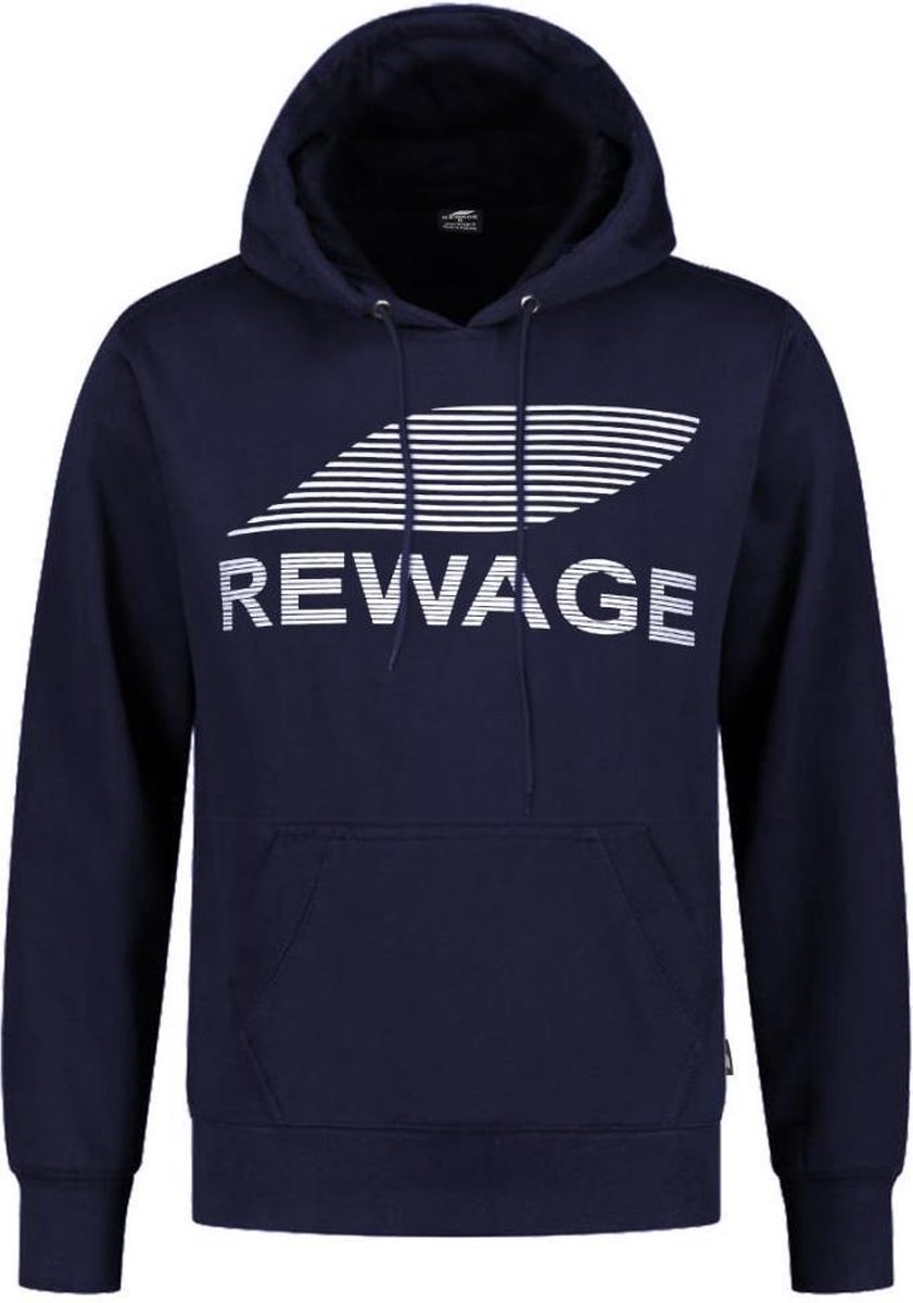 REWAGE Hoodie Premium Heavy Kwaliteit Donkerblauw Zwart