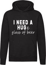 All i need is a huge glass of beer hoodie | bier | alcohol | alcoholist | grappig | unisex | trui | sweater | hoodie | capuchon