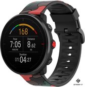 Siliconen Smartwatch bandje - Geschikt voor  Polar Unite camouflage band - rood - Strap-it Horlogeband / Polsband / Armband