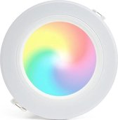 Mi-Light MiBoxer - LED Downlight - Smart LED - 6W - RGB+CCT - Aanpasbare Kleur - Dimbaar - Inbouw Rond - Mat Wit - Aluminium - Ø120mm - BSE