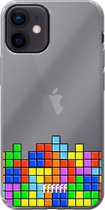 6F hoesje - geschikt voor iPhone 12 Mini -  Transparant TPU Case - Tetris #ffffff
