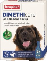 Beaphar dimethicare line-on hond tegen vlooien en teken - >30 kg 6 pip 4,5 ml - 1 stuks
