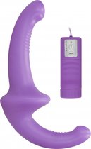 Vibrating Silicone Strapless Strapon - Purple