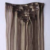 Clip in hair extensions 7 set straight bruin / blond - P4/613