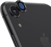 Titanium legering metalen camera lensbeschermer gehard glasfilm voor iPhone XR (zwart)