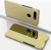 Galvaniseren spiegel horizontale flip lederen case voor Huawei View 20, met houder (goud)