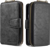 Voor Galaxy Note 10 afneembare multifunctionele horizontale flip lederen tas met kaartsleuven en rits portemonnee en fotolijst (zwart)