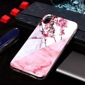 Marble Pattern Soft TPU Case voor iPhone XS Max (Pruimenbloesem)