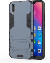 Shockproof PC + TPU Case voor Vivo X23, met houder (Navy Blue)