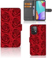 Coque Samsung Galaxy A52 | A52S | A52 5G Enterprise Editie Protecteur Flip Housse Roses Rouges