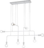 LED Hanglamp - Iona Conar - E27 Fitting - Rechthoek - Mat Wit - Aluminium