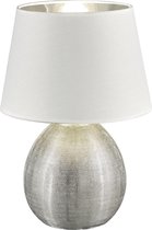 LED Tafellamp - Tafelverlichting - Iona Lunola - E27 Fitting - Rond - Mat Zilver - Keramiek