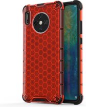 Voor Huawei Mate 30 Shockproof Honeycomb PC + TPU Case (rood)