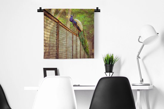 Tapisserie - Paon - Ressorts - Clôture - 60x60 cm - Tapisserie