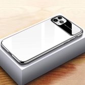 Voor iPhone X / XS Transparant glas Galvaniseren Ultradunne schokbestendige beschermhoes (zilver)