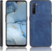 Voor OPPO K7 5G Schokbestendig Naaien Koe Patroon Huid PC + PU + TPU Case (Blauw)