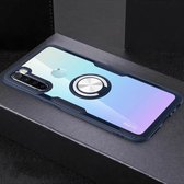 Voor Geschikt voor Xiaomi Redmi Note 8 schokbestendig TPU + acryl beschermhoes met metalen ringhouder (marineblauw)
