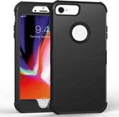 Voor iPhone 7/8 3 in 1 All-inclusive schokbestendige airbag siliconen + pc-hoes (zwart)