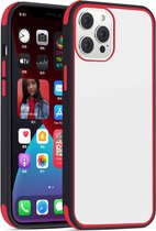 Hoge transparante Skin Feel-serie acryl + TPU schokbestendige beschermhoes voor iPhone 12/12 Pro (zwart rood)